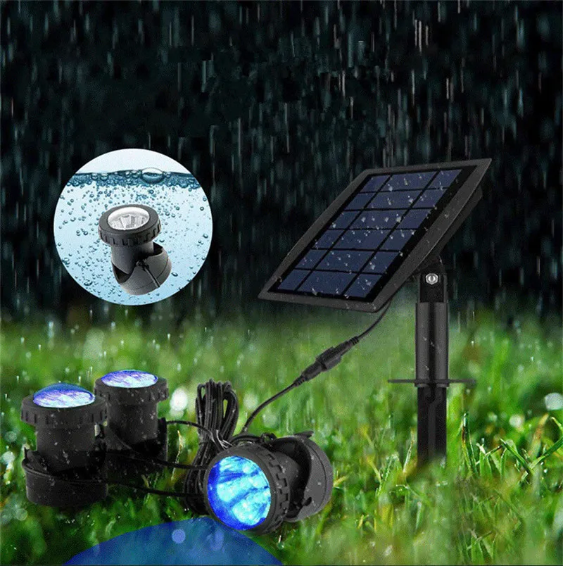 Солнечный Бассейн светильник Luz Sumergible Солнечный Piscina светодиодный RGB подводный открытый сад вечерние Водонепроницаемый светодиодный 12 В 3 м 6 светодиодный s погружной