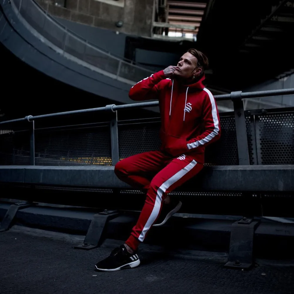 2018 новый осенний мужской спортивный костюм комплект с принтом рубашка длинным