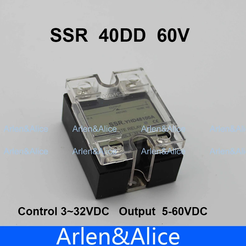 Однофазное твердотельное реле постоянного тока 40DD SSR 3 ~ 32 В выход 5 60 тока|relay