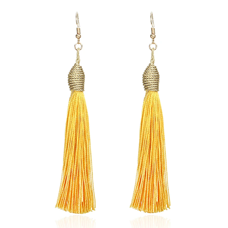 Винтажные длинные серьги с кисточками для женщин модные брендовые ювелирные