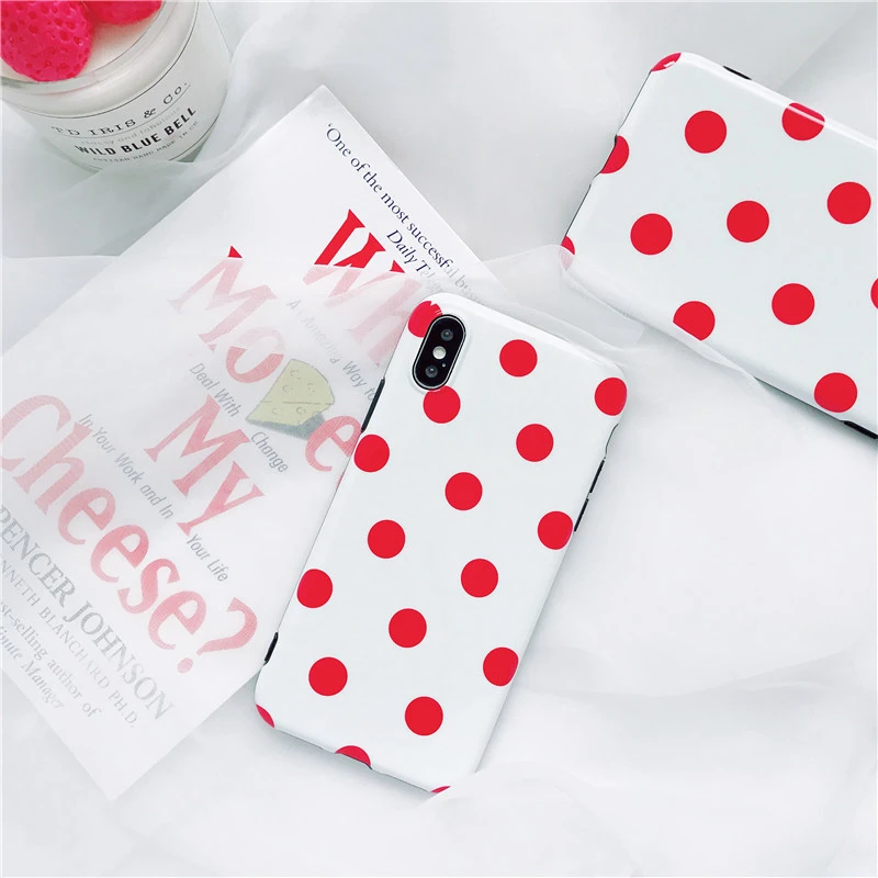 WMZSUCC Винтаж красная волна точка Мягкий силиконовый чехол для телефона iPhone X 8 7