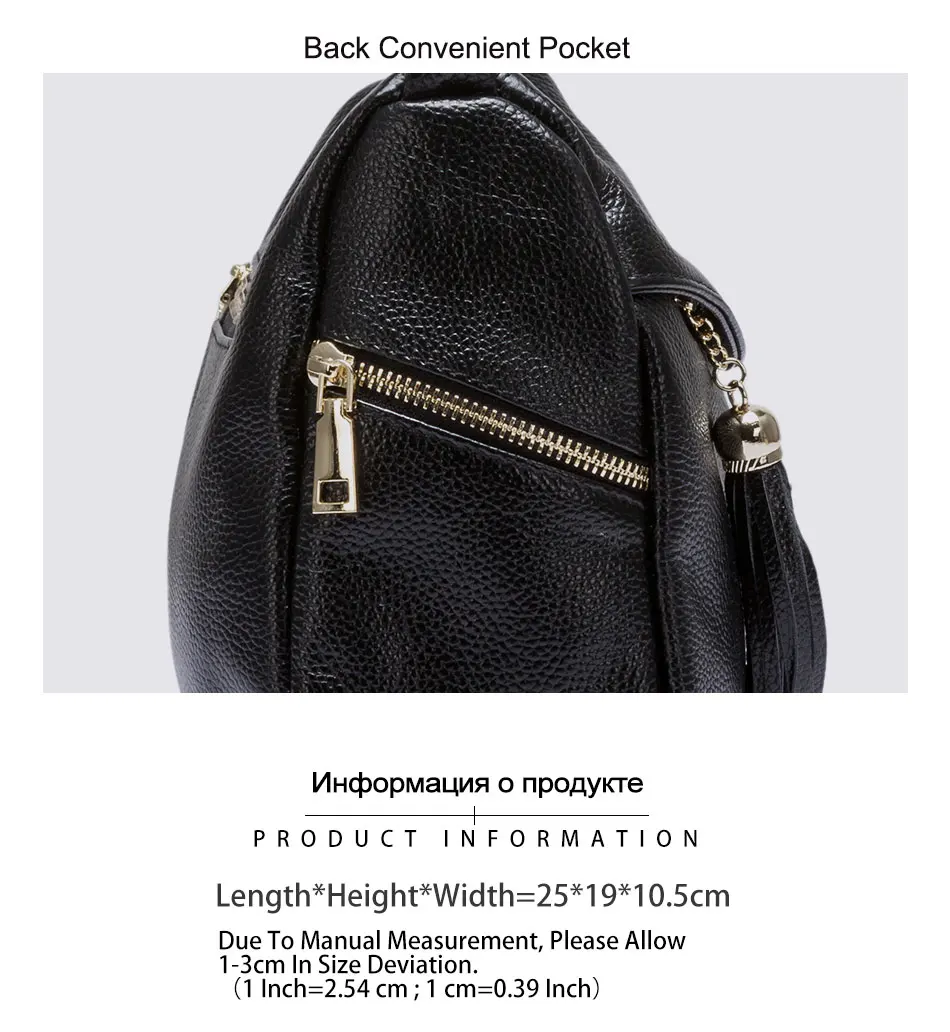 Zency модная женская сумка через плечо с кисточкой, натуральная кожа, черная женская сумка через плечо, сумка-мессенджер, повседневная сумка-тоут