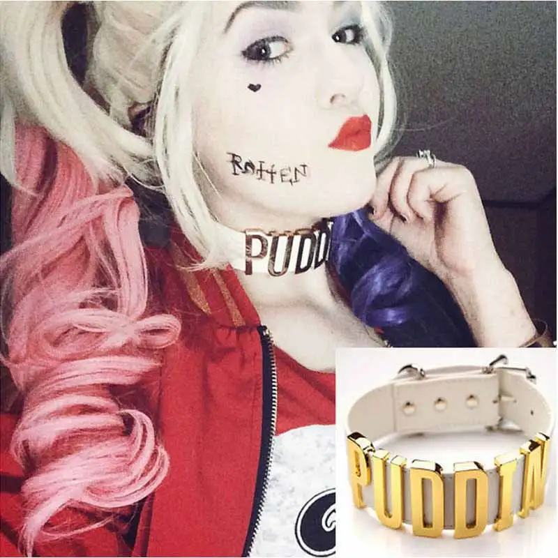 Регулируемый отряд самоубийц Харли Квинн аксессуары Puddin ожерелье воротник