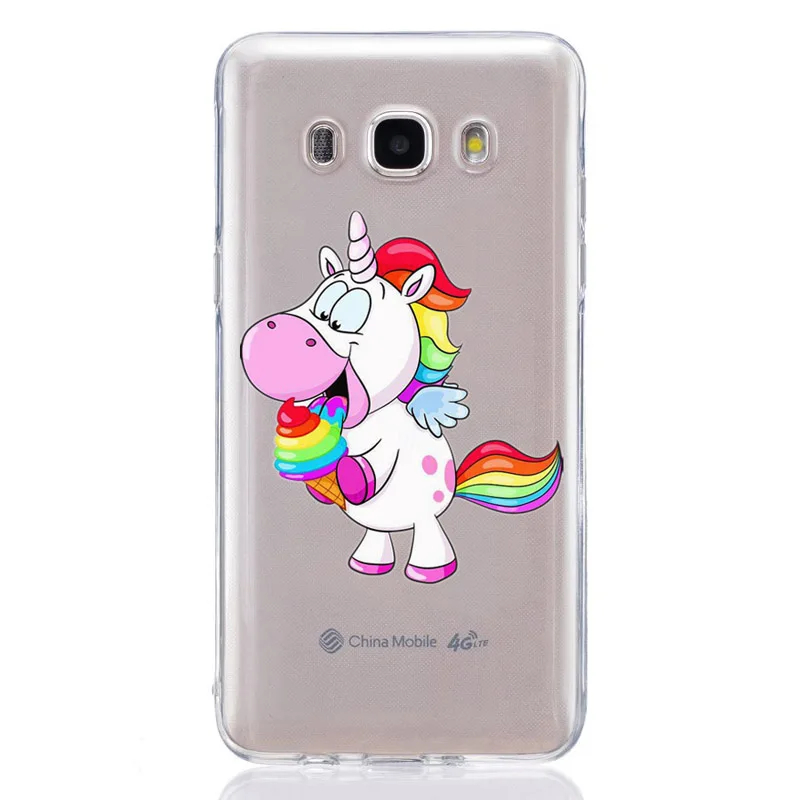 Для Samsung Galaxy A3 A5 2016 2017 A300 A320F A510 A520F TPU цветной мягкий чехол с единорогом рисунком Desig