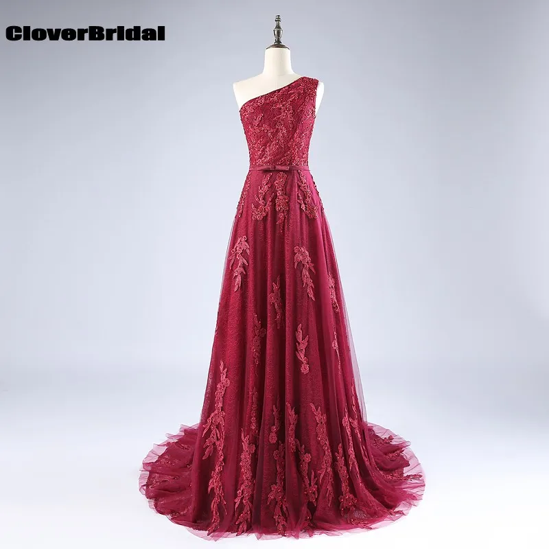 2017 CloverBridal осенние бусины 3D аппликации кружево + тюль на одно плечо Стандартный