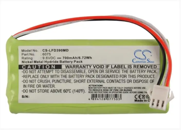 

Cameron Sino 700mAh battery for TOITU FD390 Doppler 6075 Medical Battery