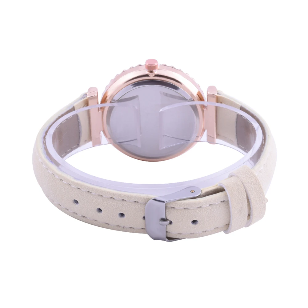 

Women Prismatic Glass Scale Starry Sky Faux Leather Quartz Wrist Watch relogio feminino women watches