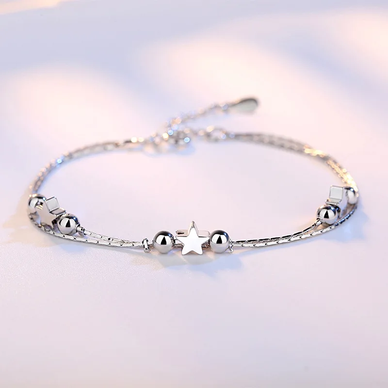 Мода сердце-образный звезда браслет Корея Pentagram женский Анти-аллергия Оптовая |