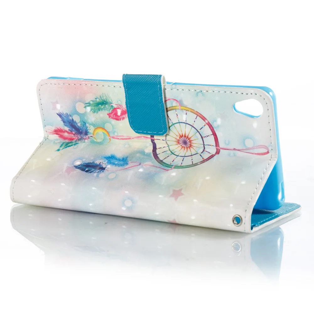 Перо Dream Catcher 3D Красочные кожаный бумажник Flip Стенд чехол для Sony Xperia XA F3111 F3113 Fundas