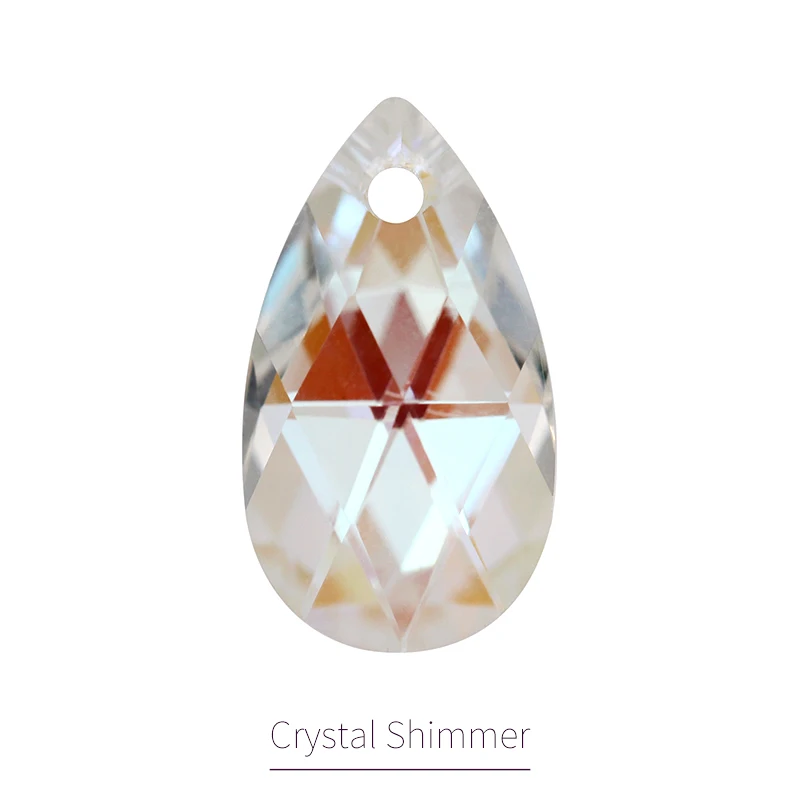 Crystal Shimmer K9 стекло одно отверстие кулон Стразы прозрачный в форме капли воды камни каплевидные Свободные Стразы DIY ювелирных изделий на заказ подарок на день матери - Цвет: Crystal Shimmer