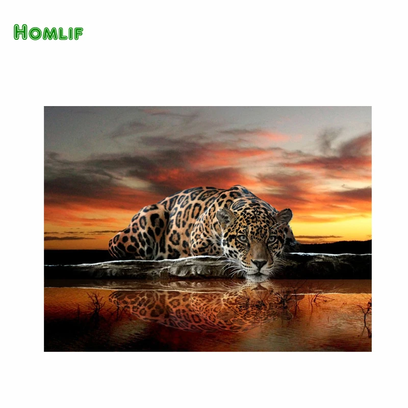 Diamond picture leopard diamond painting kit rhinestone full round diy | Дом и сад