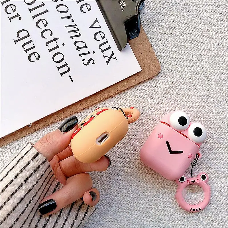 Мультяшный розовый Силиконовый чехол для наушников Anpanman frog с Bluetooth airpods защитный