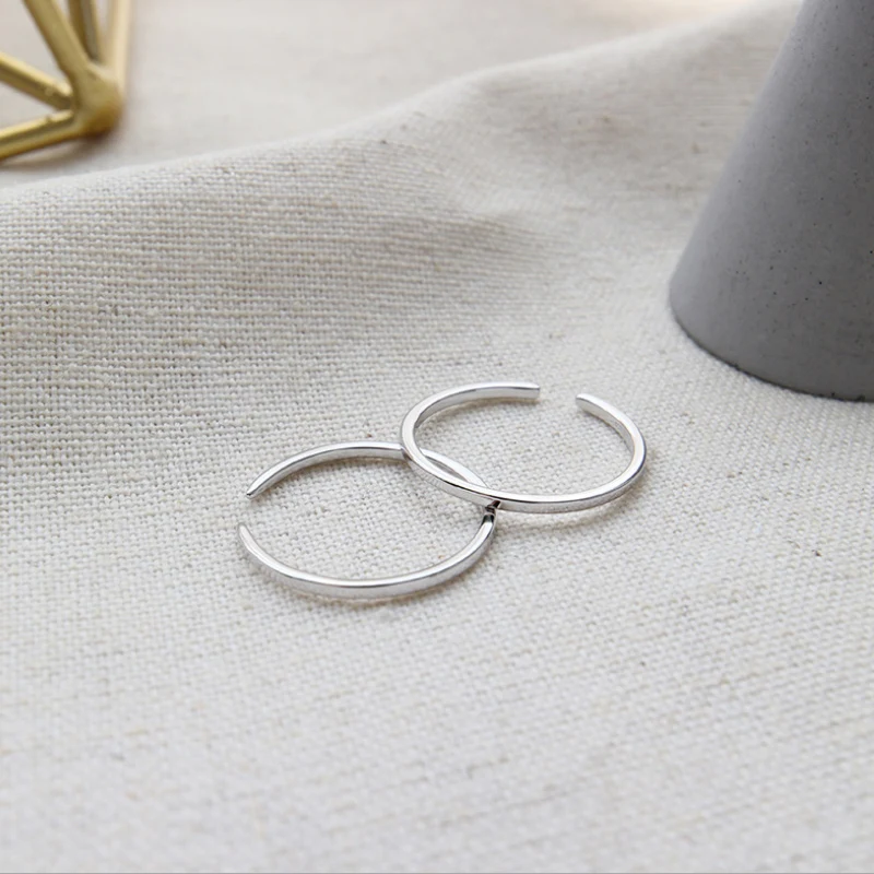 F.I.N.S Real 925 Sterling Silver Ring Minimalist Open Adjustable Ring Fashion Wedding Bands for Couples Fine Jewelry Female Ring