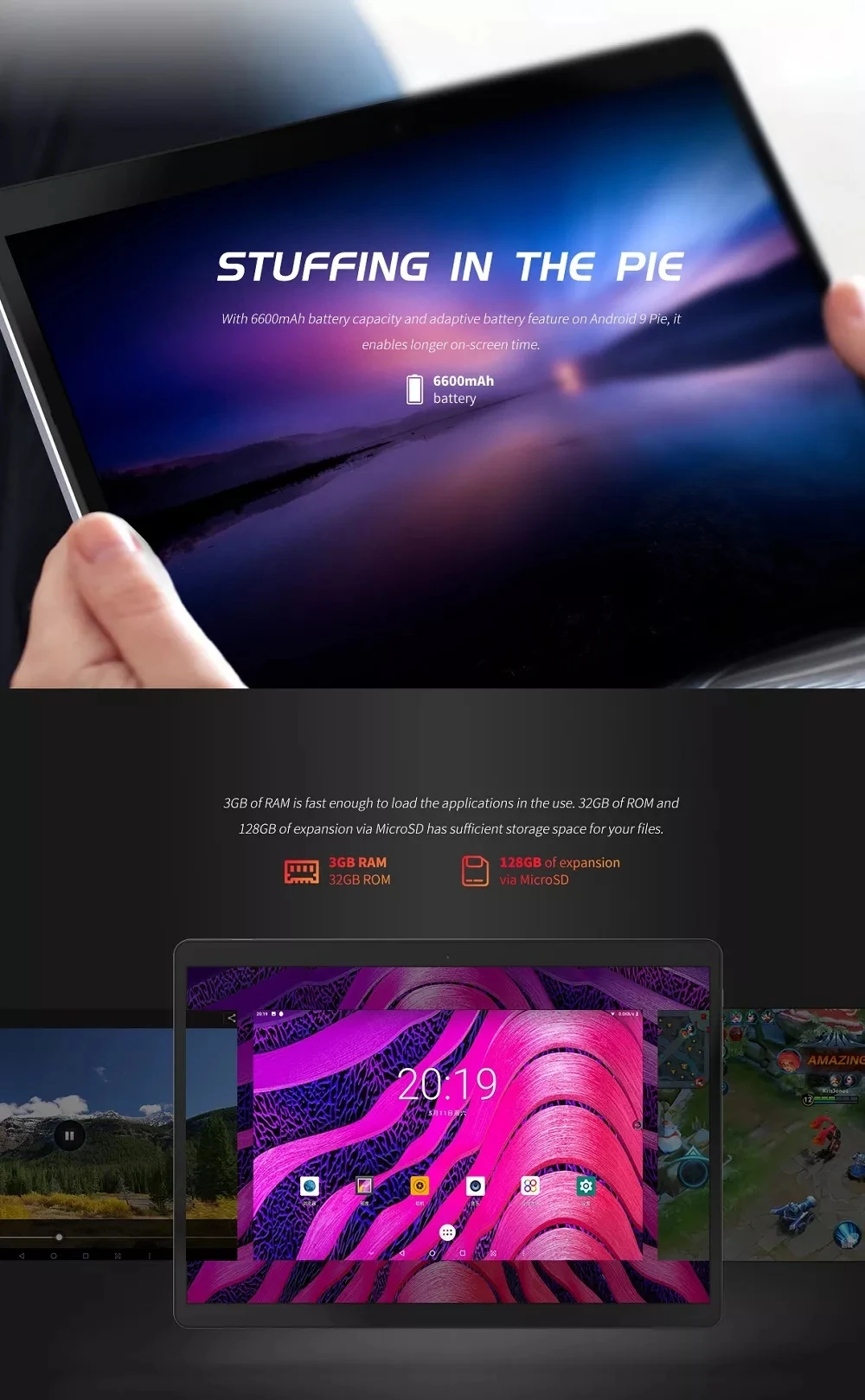 Alldocube iPlay 10 Pro 10,1 дюймов Android 9,0 планшетный ПК MTK8163 четырехъядерный 3 ГБ ОЗУ 32 Гб ПЗУ 1920*1200 двойной WiFI gps ips