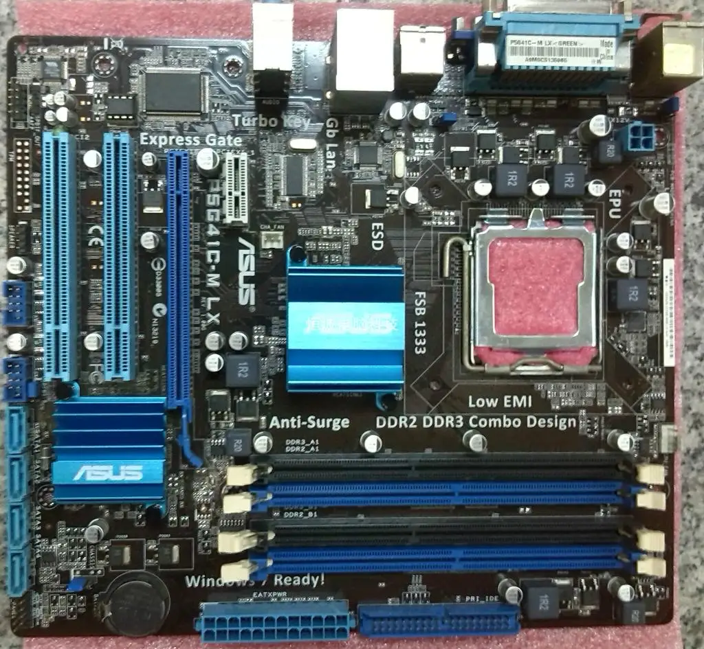 Б/у материнская плата для настольного компьютера Asus P5G41C-M LX Intel G41 Socket LGA 775 DDR2 и DDR3 |