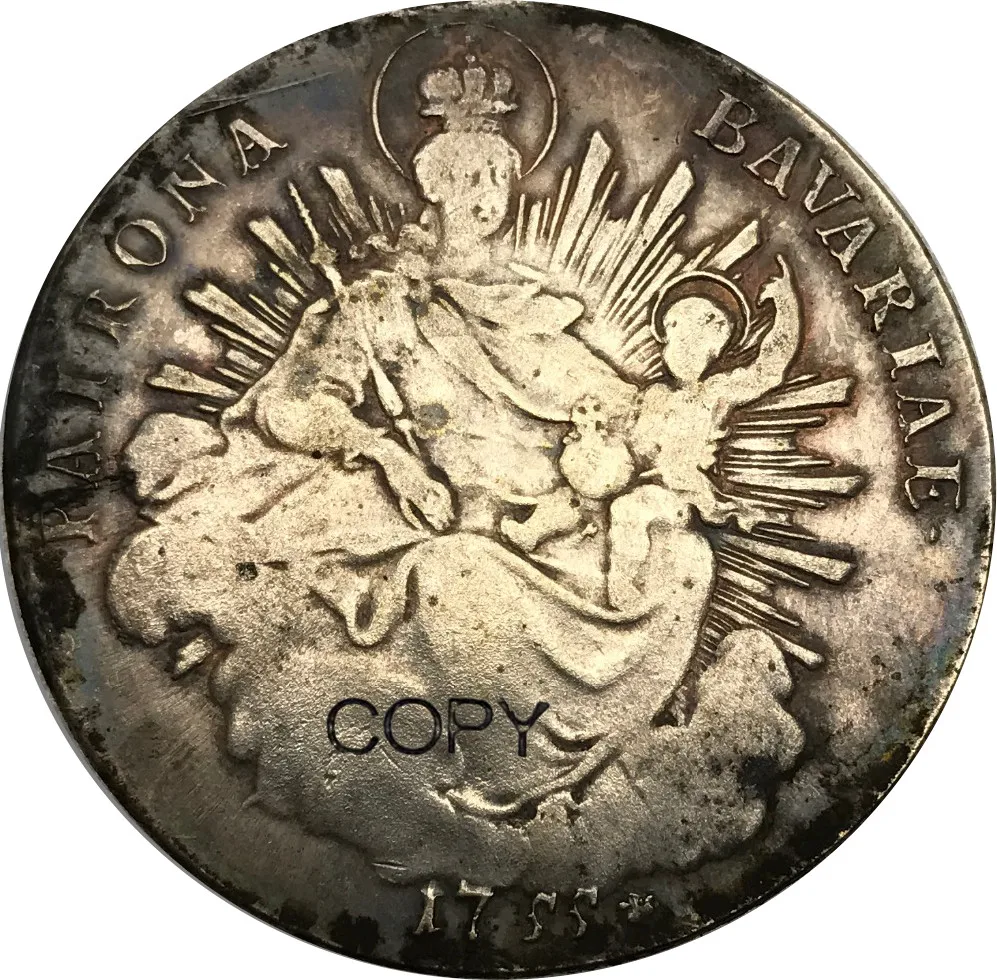 1755 немецкие Штаты Бавария Талер мельница посеребренные копии монет|coin coins|coin copycoin
