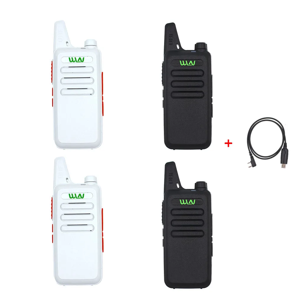 2white 2black USB 4 шт. WLN Мини Портативная рация KD-C1 UHF 400-470 МГц портативная двухсторонняя радиостанция приемопередатчик связи - Цвет: 2white 2black USB