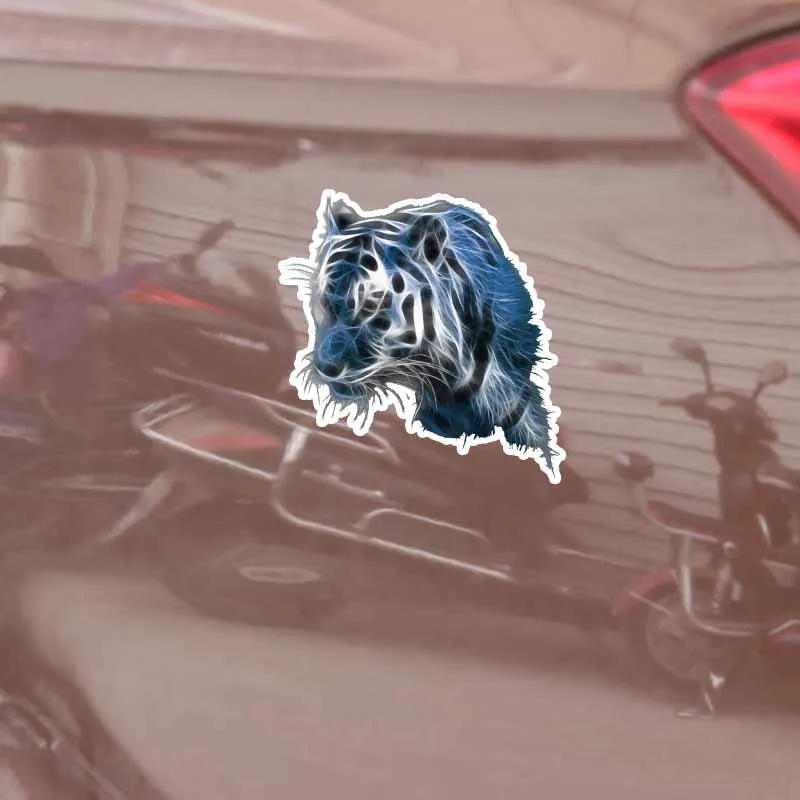 

YJZT 16CM*15.5CM Fashion PVC Animal Car Window Sticker Tiger Decal 5-0523