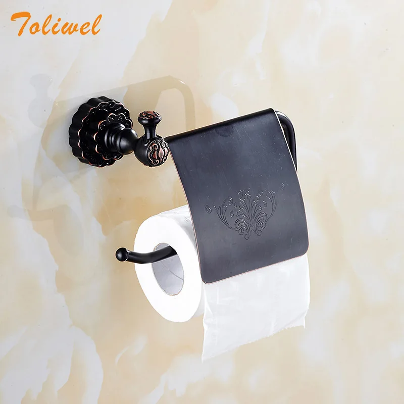 Набор аксессуаров для ванной комнаты черный латунный держатель полотенец