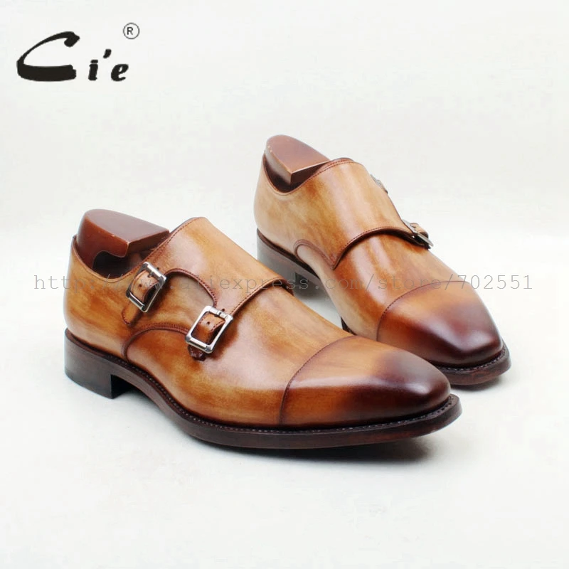 Квадратный носок верх из натуральной кожи стелька подошва коричневый цвет на