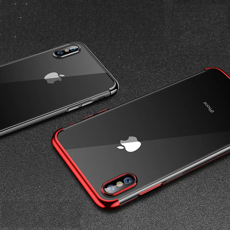 Роскошный прозрачный чехол из ТПУ для iPhone X XS Max XR 5 5S SE 6 6S 7 8 Plus мягкий силиконовый