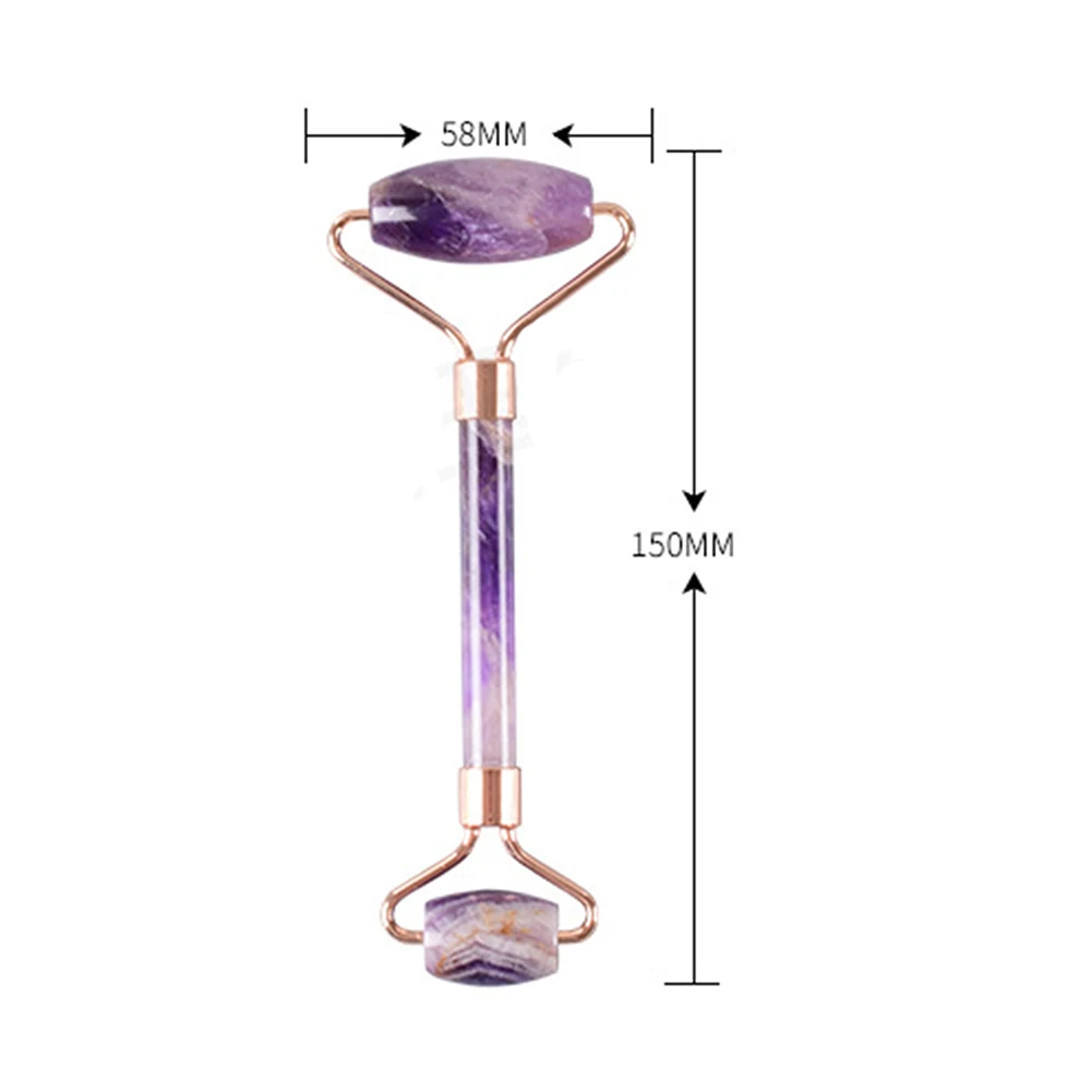 

1PC Jade Roller Amethyst Massage Gua Sha Tool Natural Stone Roller Facial Neck Massage Slimming Anti Wrinkle Cellulite Care Tool