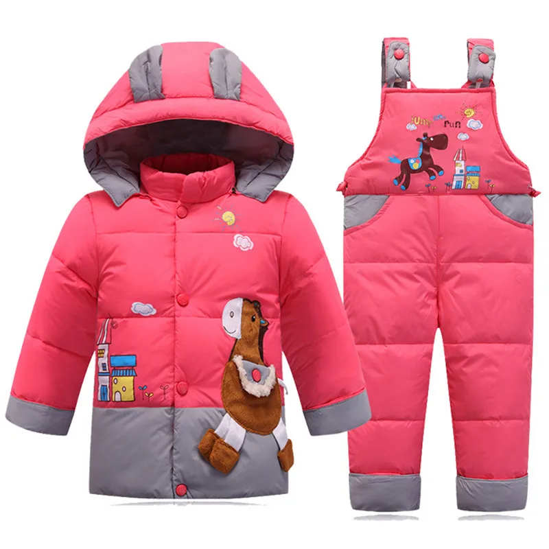 Троянские декоры зимняя одежда для малышей уплотненные куртки на утином пуху +