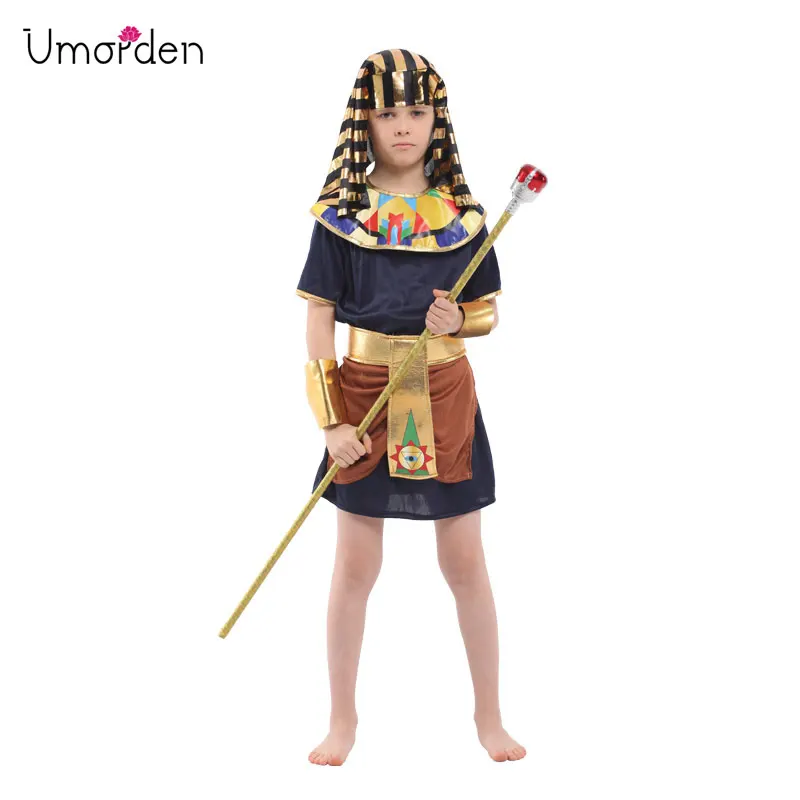 Umorden Purim Хэллоуин Египетский Король Принц Воин костюм Мальчик Дети фантазия