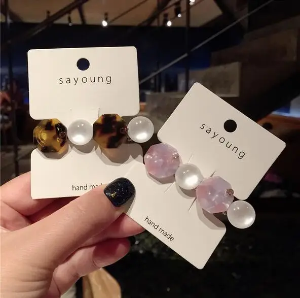 2019 винтажный Леопардовый цвет акриловый геометрический женская заколка для