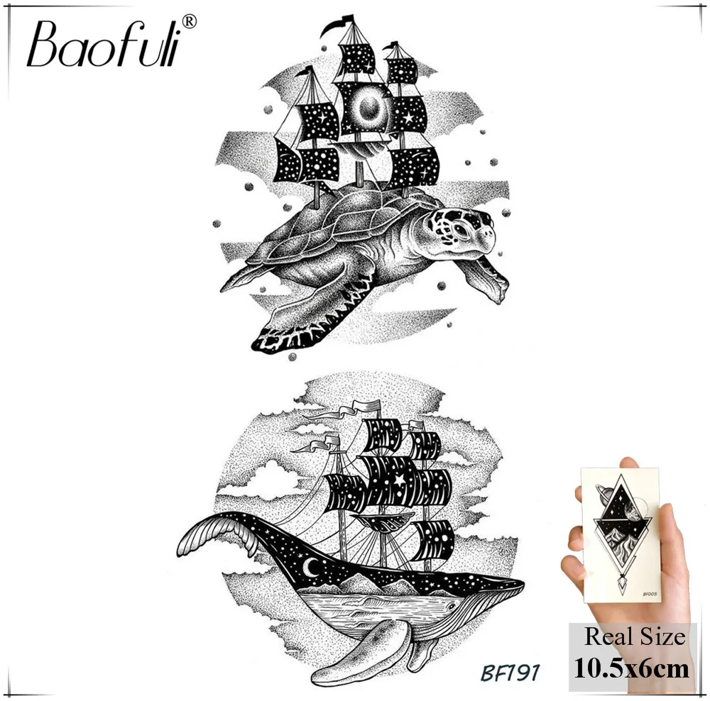 BBF191 BAOFULI, Мужская Временная Геометрическая Вселенная, ромбовидная татуировка, водонепроницаемая, планеты, город, тату, боди, рука, искусство, Переводные татуировки, наклейка - Цвет: BBF191