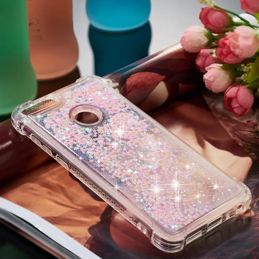 Блестящий чехол со звездами для huawei P Smart FIG LX1 LX2, мягкий чехол из ТПУ с динамическим жидким зыбучим песком для huawei PSmart FIG-LX1 FIG-LX2
