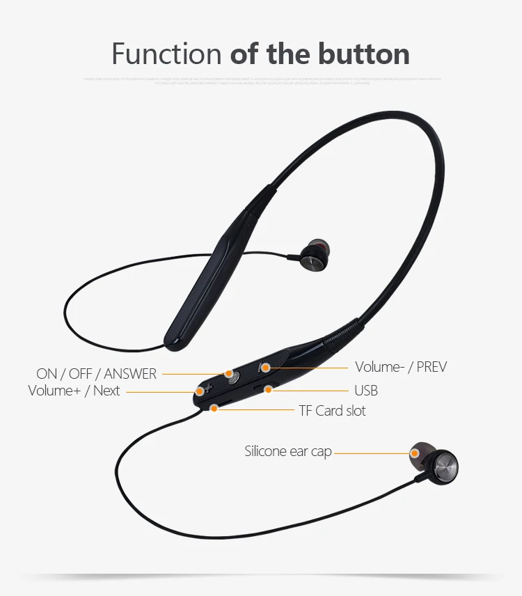 Беспроводная Шея 733 TF Bluetooth наушники воротник стерео Бас спортивный микрофон