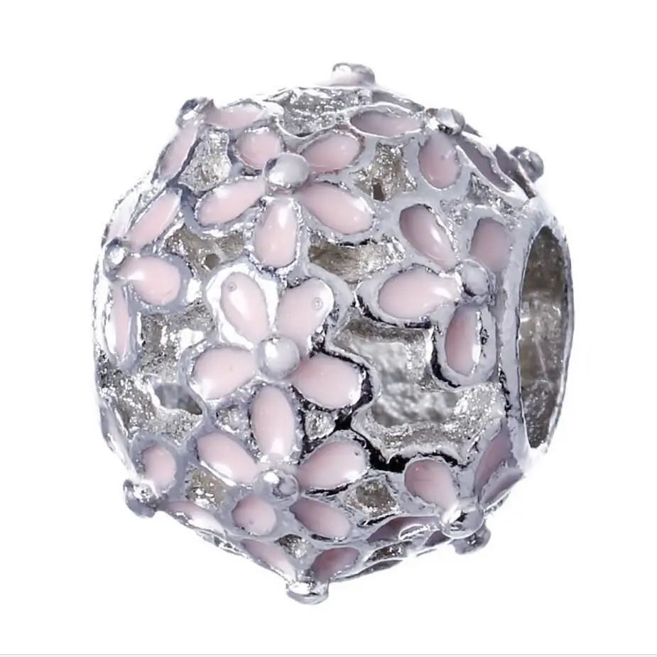 AODUOLA 50 шт. красивые эмалированные Полые бусины из металлического сплава