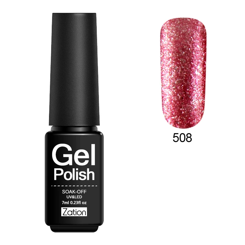 Гель-лак для ногтей Zation Bright Bling Platinum из цветной металлической фольги, Гель-лак с блестящими блестками, УФ светодиодный Гель-лак для ногтей - Цвет: 508