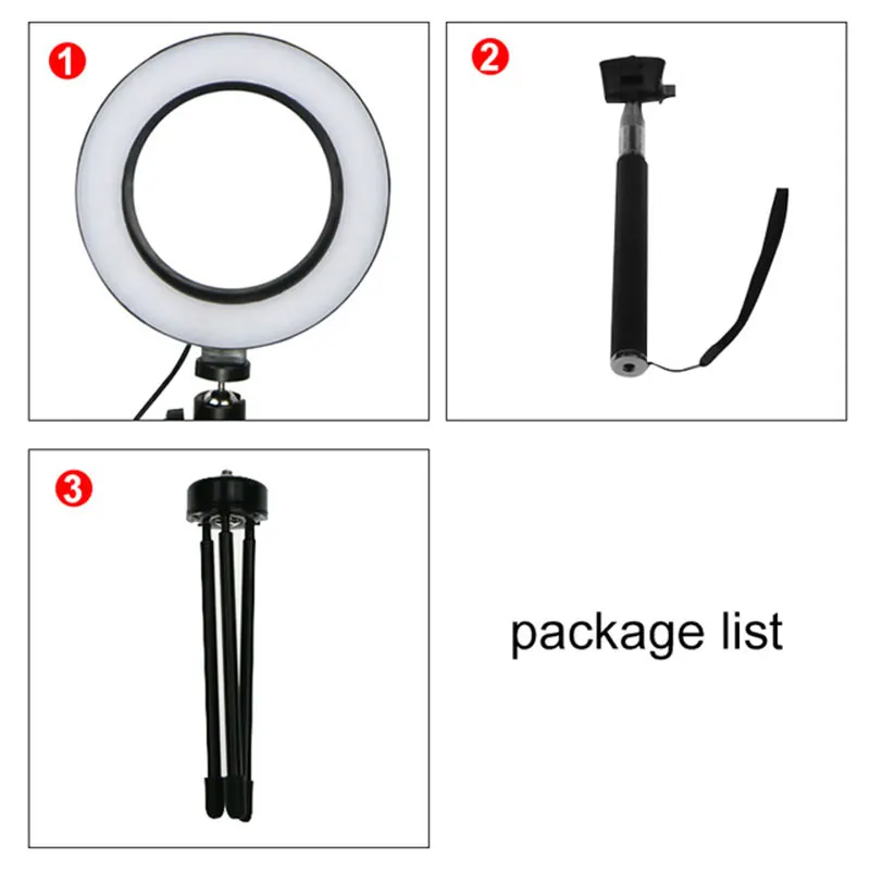 Кольцевой светодиодный светильник для фотосъемки с регулируемой яркостью 3200 5600