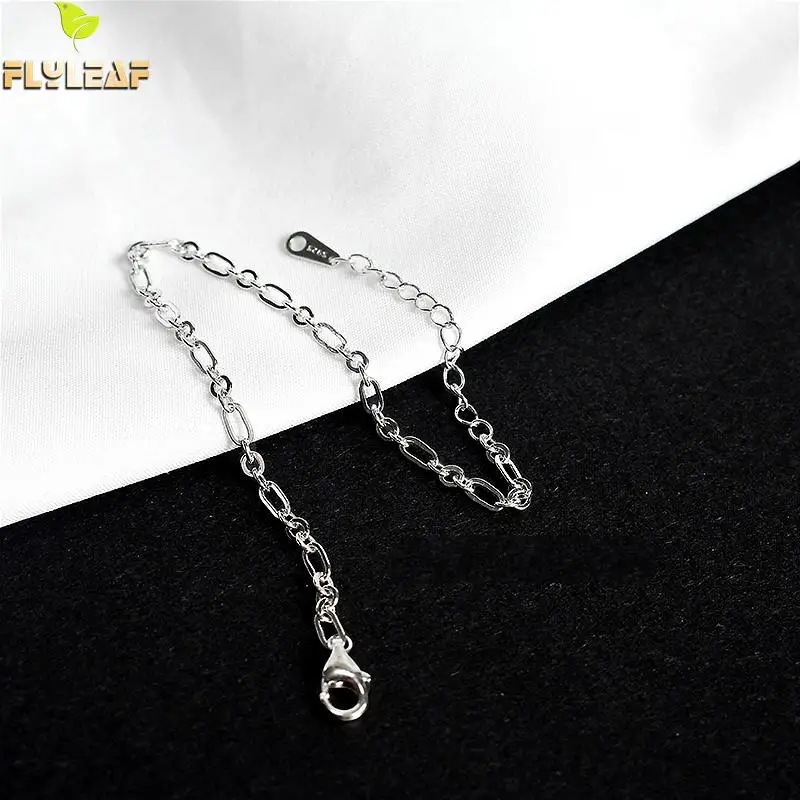 Женский браслет с цепочкой Flyleaf Изящные Ювелирные Браслеты из настоящего серебра