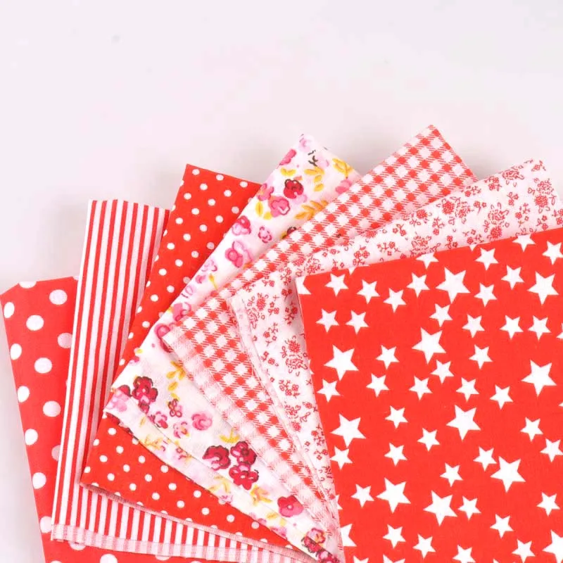 7 шт./компл. 25x25 см красные Лоскутные ткани для шитья сумок одеяла DIY одежда малышей