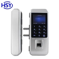 glass door lock office keyless electronic fingerprint locks touch keypad smart card access control and time attendance