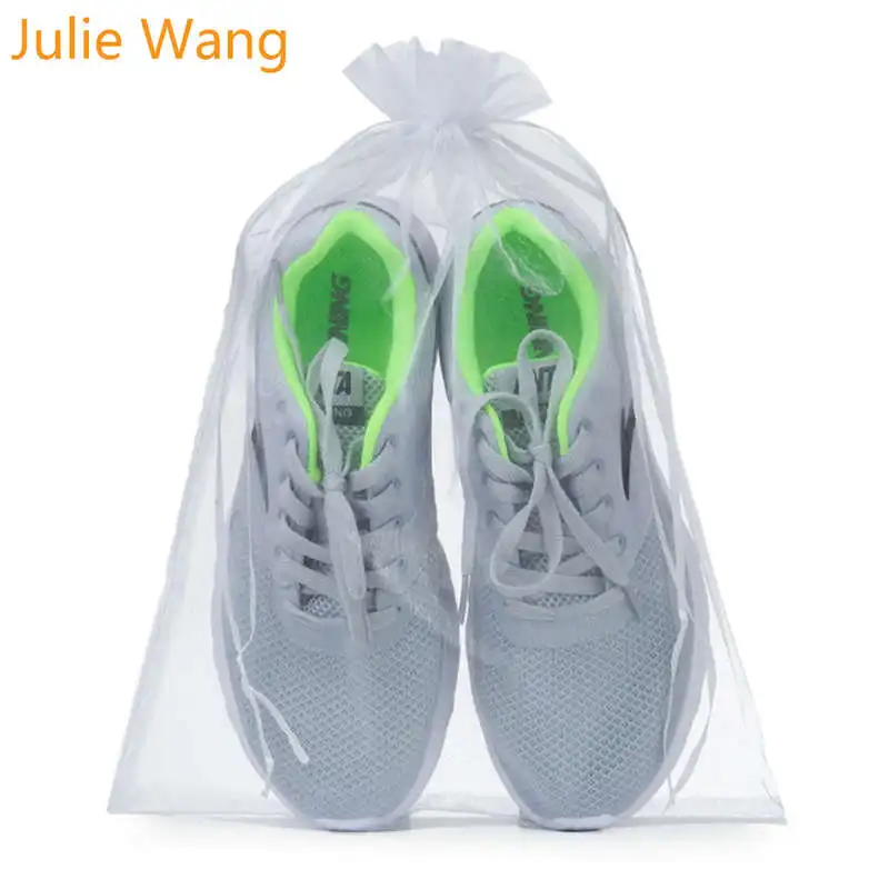 White Julie Wang 5 шт. 30*40 см шифоновые ювелирные сумки органза вуаль Упаковка Сумка на год, день рождения, Рождество, Свадебная вечеринка, подарочная сумка - Цвет: White