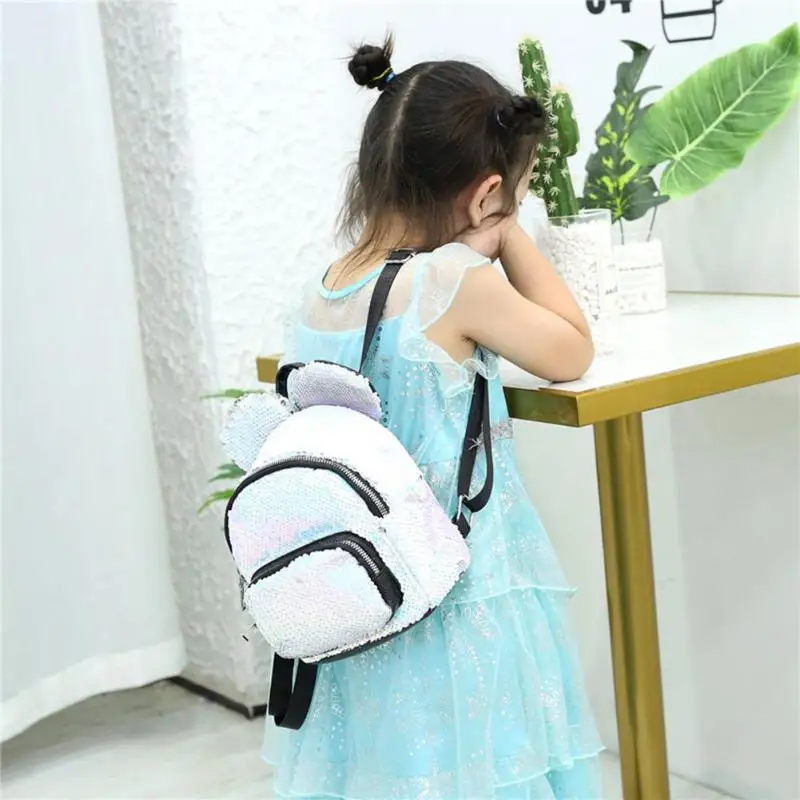 New Baby Girls Kids Backpack Mouse Ears Bags Kids Fashion Mini School Bag Women Travel Sequins Backpack Mini Bag Dropshipping
