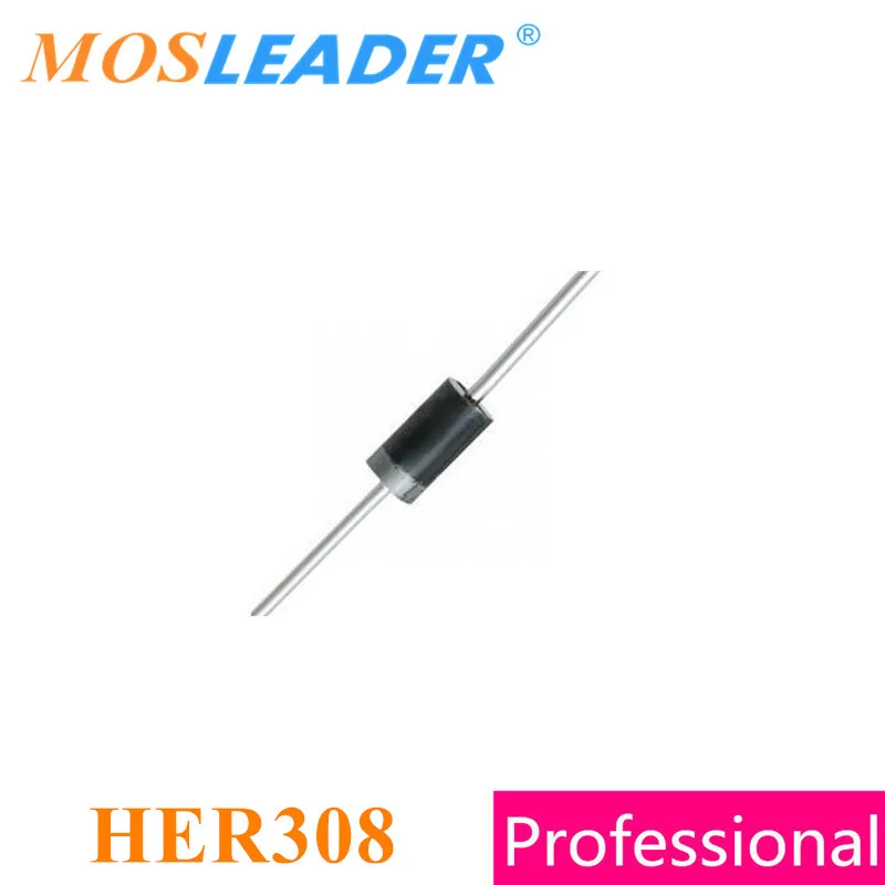 

Mosleader HER308 DO27 500PCS 3A 1000V 1KV Fast Recovery Rectifier Chinese High quality