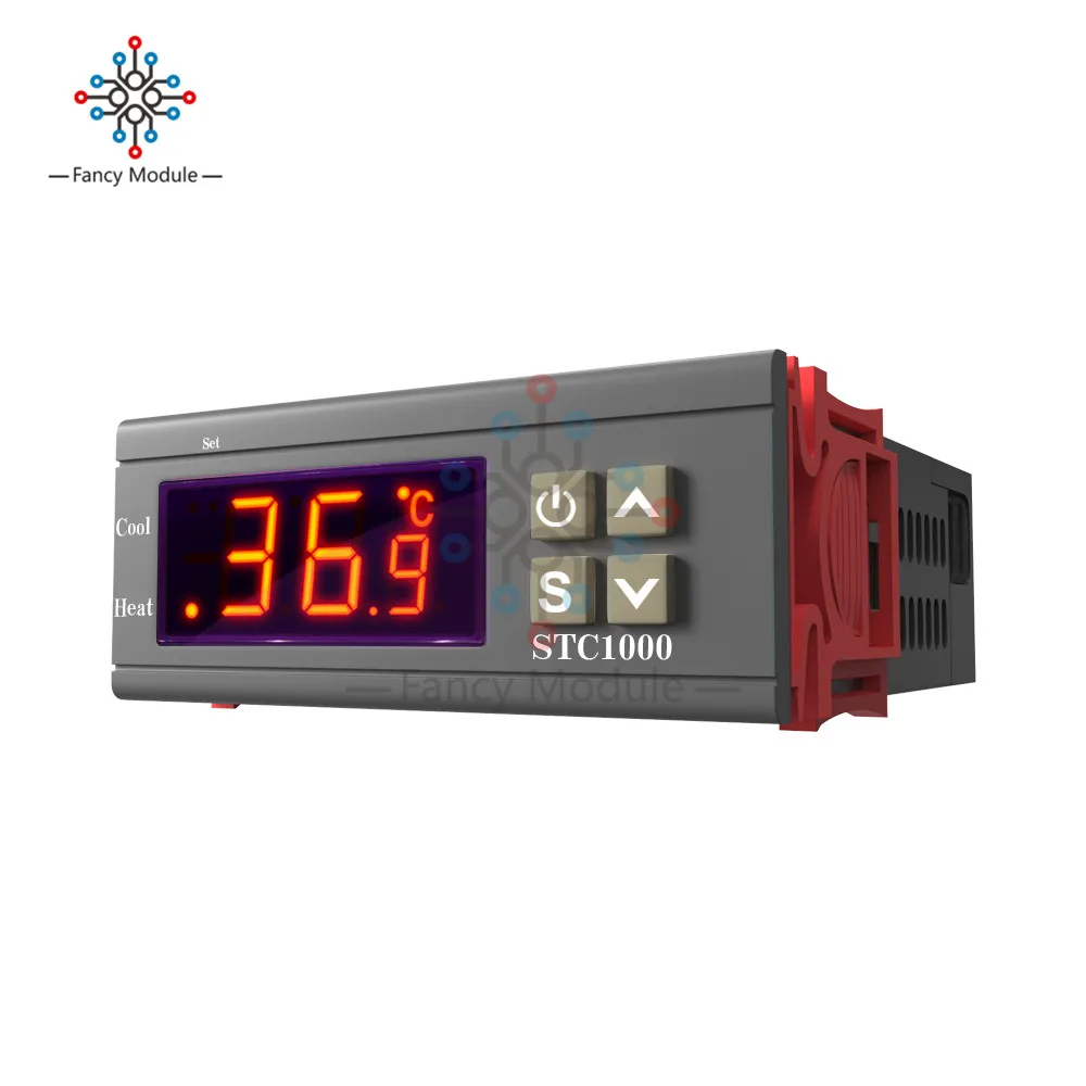 DC12-72V/AC110V/AC220V широкий STC-1000 напряжения Термостат светодиодный цифровой регулятор температуры тепла/холодный режим с температурным зондом