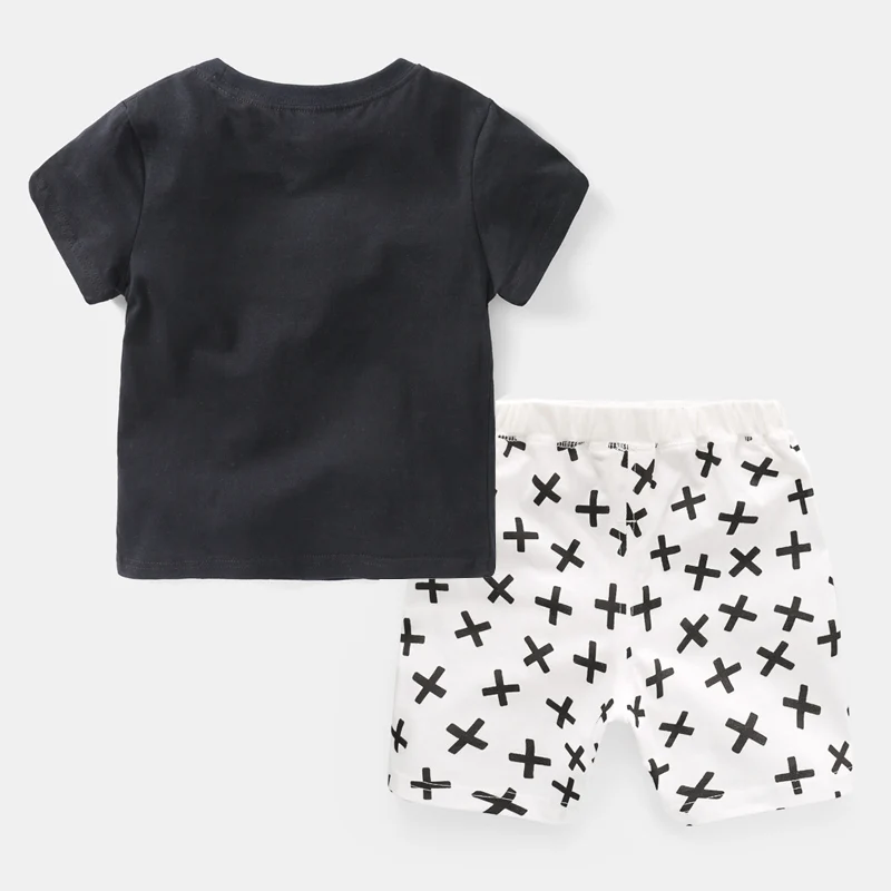 Комплект с короткими рукавами для мальчиков лето 2019 детская одежда Детский