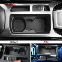 tonlinker interior water cup holder cover sticker for volkswagen t roc 2018 19 car styling 4 pcs stainless steel cover sticker
