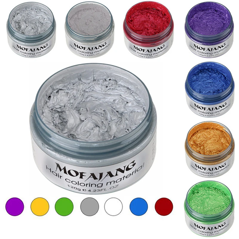 

One-Time DIY Mud Molding 10 Colors Hair Color Wax Hair Dye Temporary Disposable Hair Chalk Paste Creme Modeling Easy Wash 120g