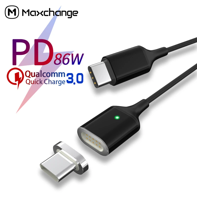 Новый 5А быстрая зарядка PD кабель 86 Вт Магнитный usb type C для Macbook зарядный Тип к