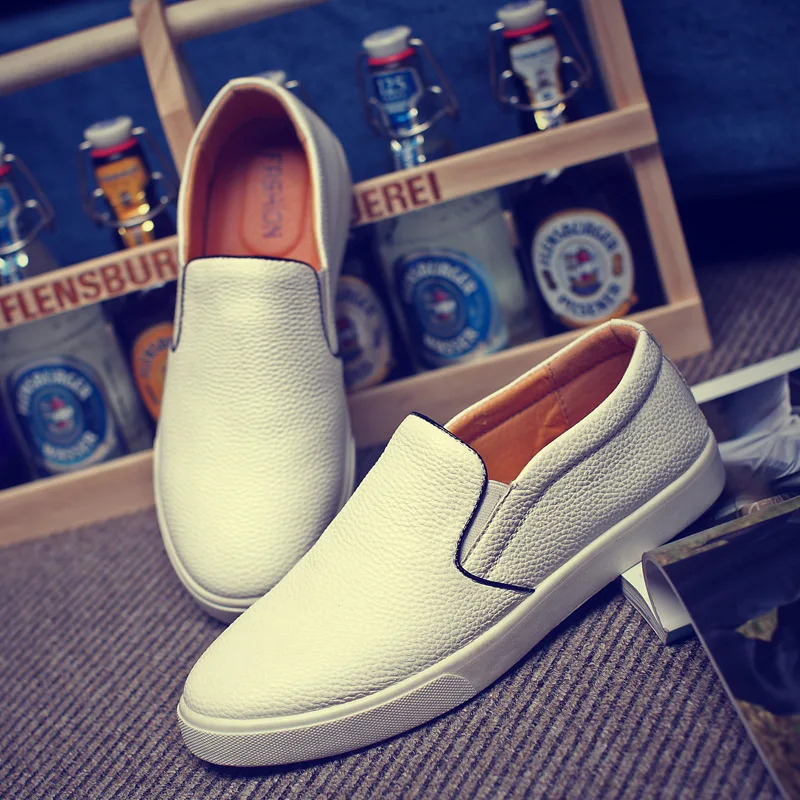 Большие размеры Новое поступление мужские повседневные туфли из искусственной