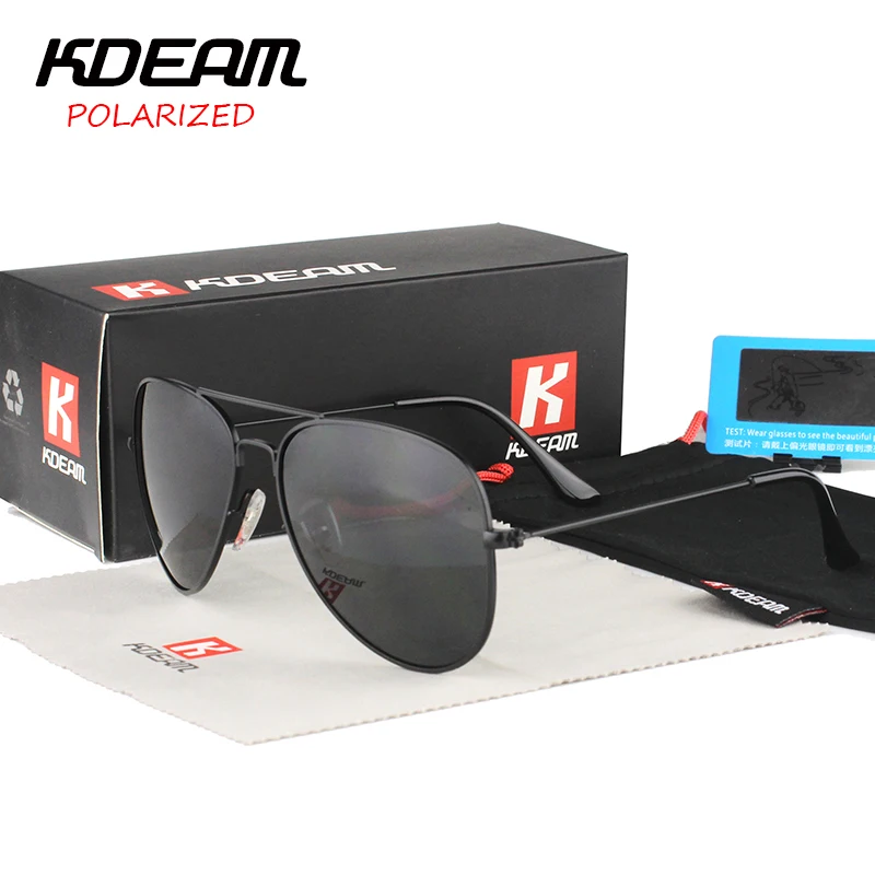 Мужские и женские очки авиаторы KDEAM цветные поляризационные для вождения большие