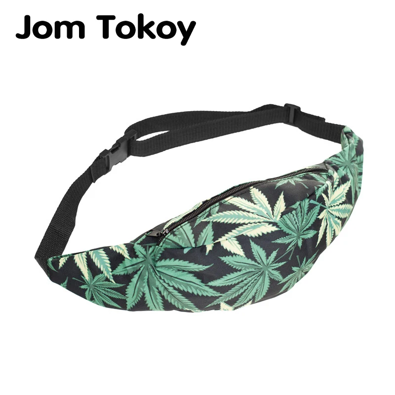 

Поясная сумка для мужчин и женщин Jom Tokoy, разноцветная поясная сумка с зелеными листьями, поясная сумка для путешествий