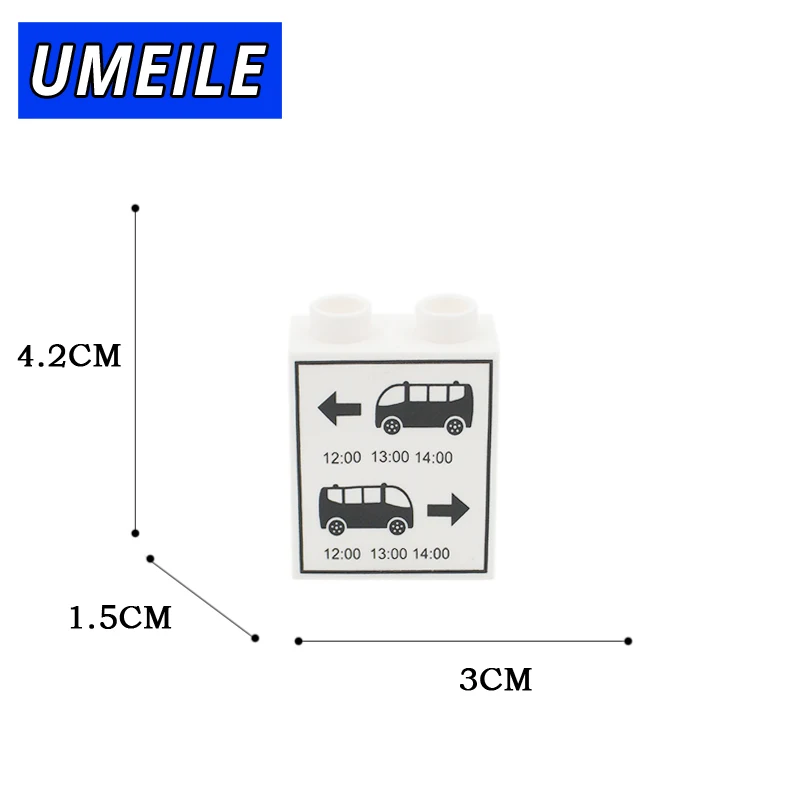 Бренд UMEILE 1*2 части в горошек печать больших частиц строительные блоки Сделай Сам